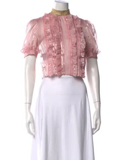 Pre-owned Miu Miu 2021 Short Sleeve Blouse In Pink