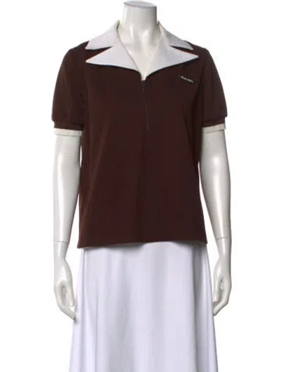 Pre-owned Miu Miu 2021 Short Sleeve Polo In Brown