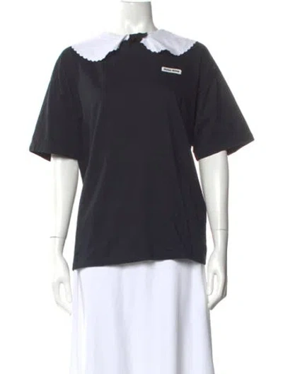 Pre-owned Miu Miu 2021 Short Sleeve T-shirt In Black