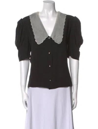 Pre-owned Miu Miu 2021 Silk Blouse In Black