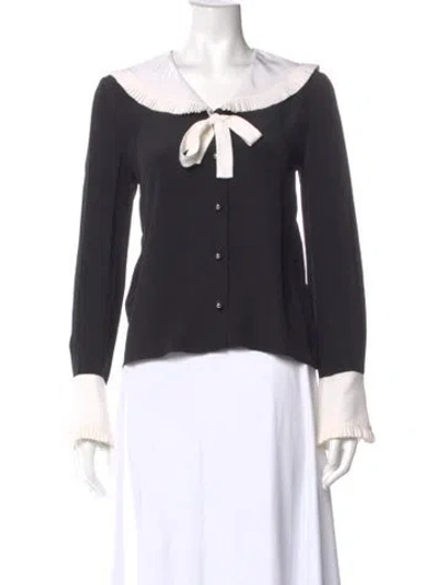 Pre-owned Miu Miu 2021 Silk Blouse In Black