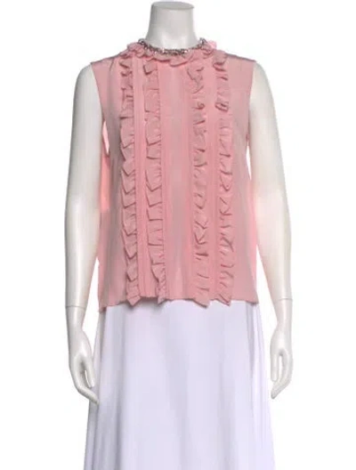 Pre-owned Miu Miu 2021 Silk Blouse W/ Tags In Pink