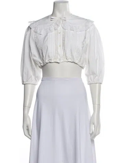 Pre-owned Miu Miu 2021 Silk Blouse In White