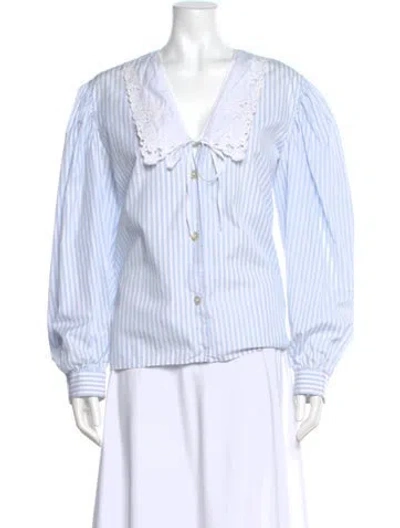 Pre-owned Miu Miu 2021 Striped Blouse In Multi