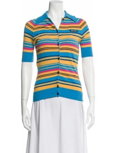 Pre-owned Miu Miu 2021 Striped Polo In Multi
