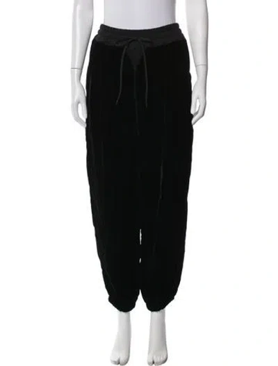 Pre-owned Miu Miu 2021 Velvet Sweatpants In Black