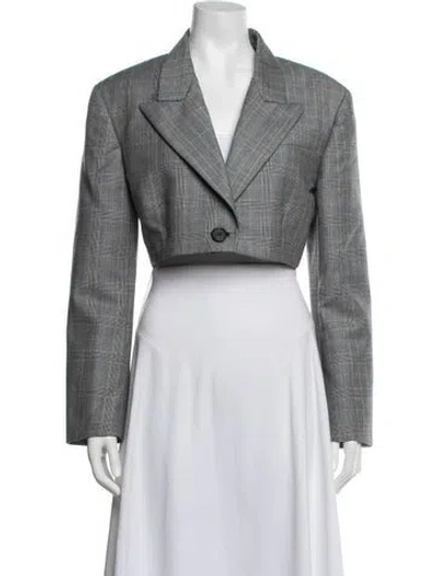 Pre-owned Miu Miu 2021 Virgin Wool Blazer In Grey