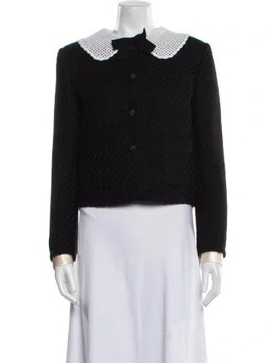 Pre-owned Miu Miu 2021 Virgin Wool Evening Jacket W/ Tags In Black