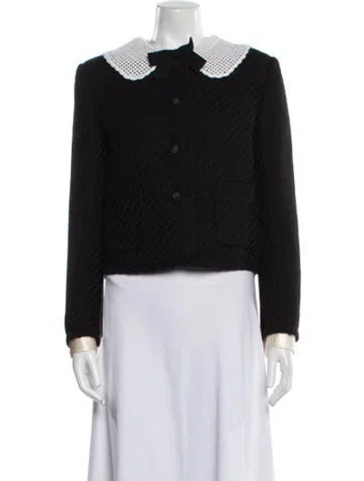 Pre-owned Miu Miu 2021 Virgin Wool Evening Jacket W/ Tags In Black