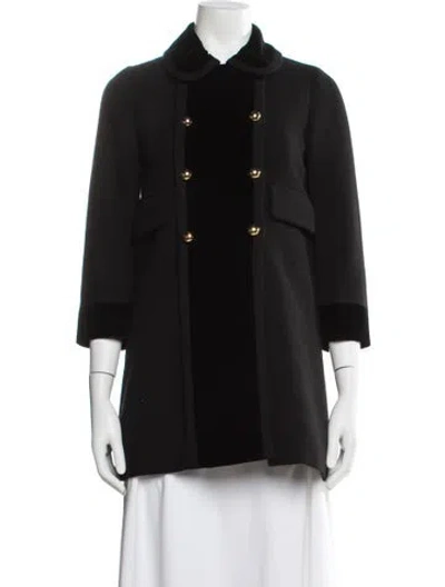 Pre-owned Miu Miu 2021 Virgin Wool Peacoat In Black