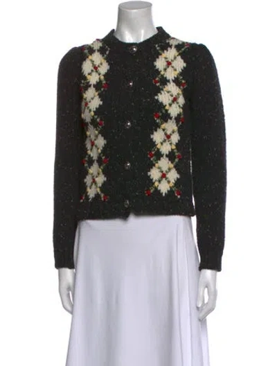 Pre-owned Miu Miu 2021 Virgin Wool Sweater In Black