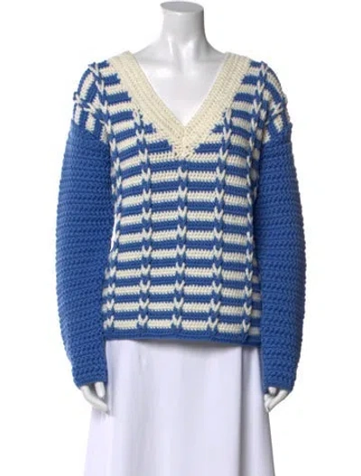 Pre-owned Miu Miu 2021 Virgin Wool Sweater In Blue