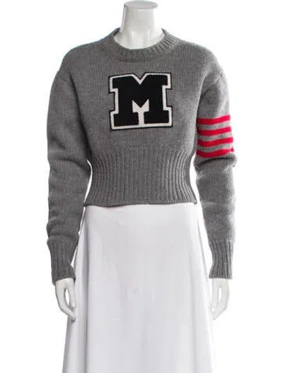 Pre-owned Miu Miu 2021 Virgin Wool Sweater In Gray