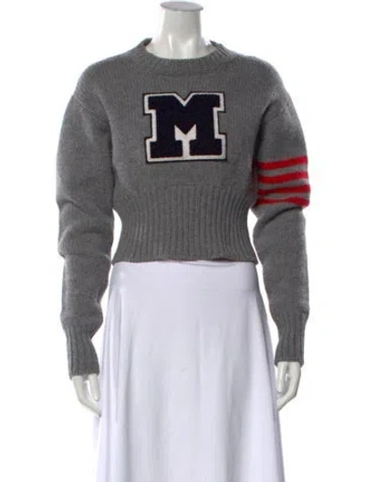 Pre-owned Miu Miu 2021 Virgin Wool Sweater In Grey
