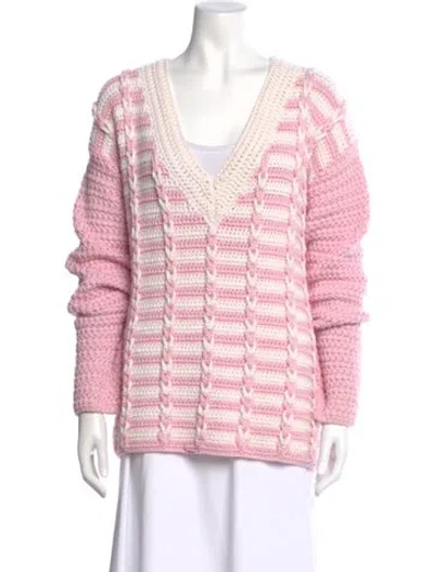 Pre-owned Miu Miu 2021 Virgin Wool Sweater In Pink