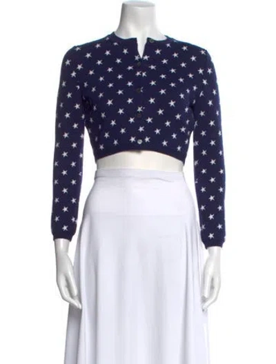 Pre-owned Miu Miu 2021 Virgin Wool Sweater W/ Tags In Blue