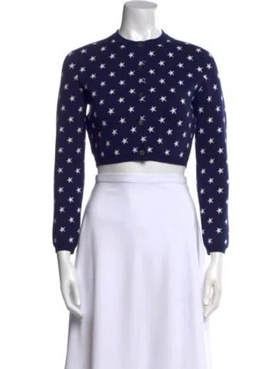 Pre-owned Miu Miu 2021 Virgin Wool Sweater W/ Tags In Blue