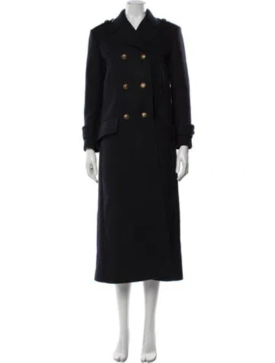 Pre-owned Miu Miu 2021 Virgin Wool Trench Coat In Blue
