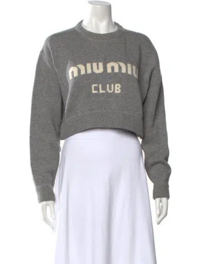 Pre-owned Miu Miu 2022 Cashmere Sweater In Grey
