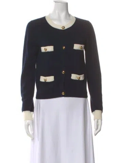Pre-owned Miu Miu 2022 Colorblock Pattern Sweater In Blue