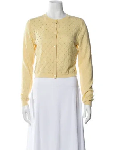 Pre-owned Miu Miu 2022 Crew Neck Sweater In Yellow