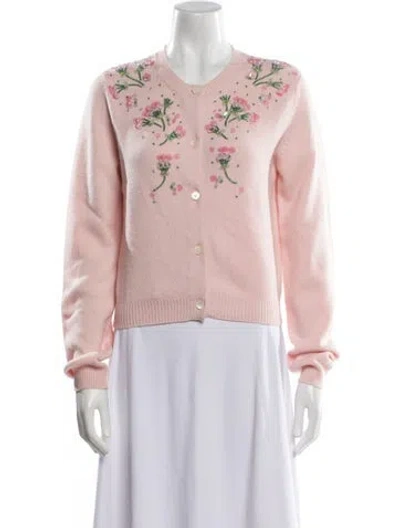 Pre-owned Miu Miu 2022 Floral Sweater In Pink