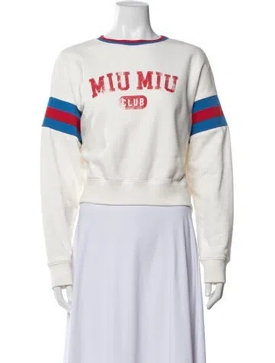 Pre-owned Miu Miu 2022 Graphic Print Sweatshirt In Neutrals
