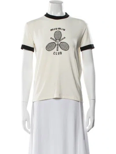 Pre-owned Miu Miu 2022 Graphic Print T-shirt In Neutral