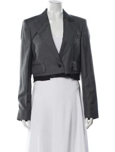 Pre-owned Miu Miu 2022 Holiday Blazer In Gray