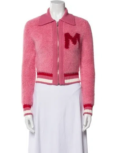 Pre-owned Miu Miu 2022 Holiday Bomber Jacket In Pink