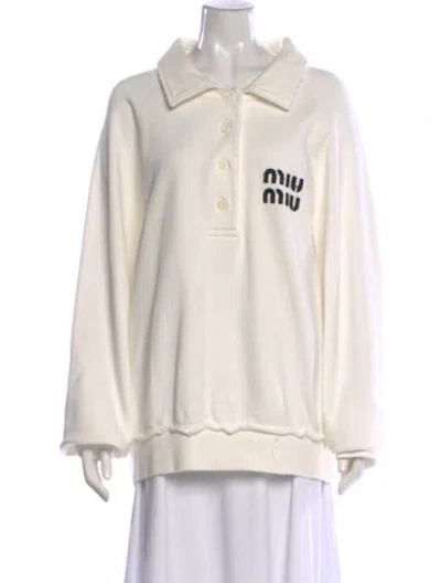 Pre-owned Miu Miu 2022 Long Sleeve Polo In Neutral