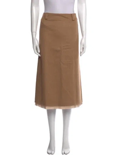 Pre-owned Miu Miu 2022 Midi Length Skirt In Neutral