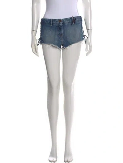 Pre-owned Miu Miu 2022 Mini Shorts W/ Tags In Blue