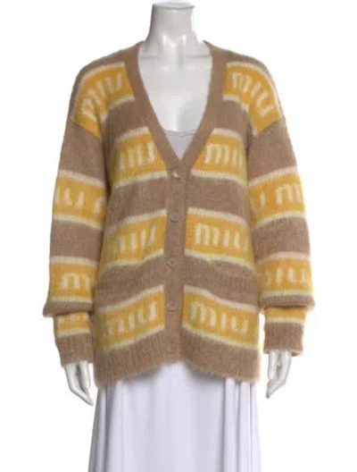 Pre-owned Miu Miu 2022 Mohair Sweater In Neutral