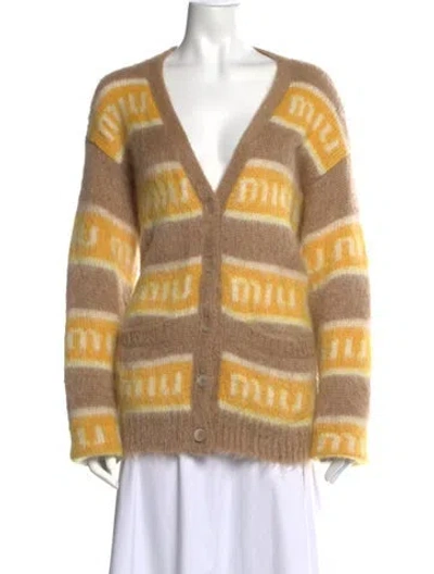 Pre-owned Miu Miu 2022 Mohair Sweater In Neutrals