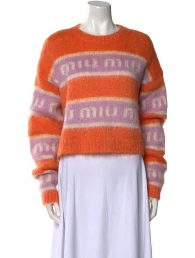 Pre-owned Miu Miu 2022 Mohair Sweater In Orange
