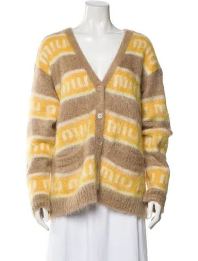 Pre-owned Miu Miu 2022 Mohair Sweater In Yellow