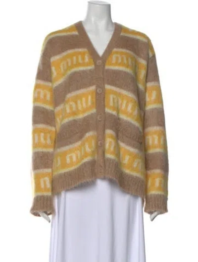 Pre-owned Miu Miu 2022 Mohair Sweater In Yellow