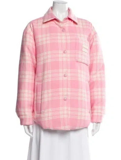Pre-owned Miu Miu 2022 Plaid Print Jacket In Pink