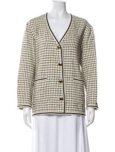 Pre-owned Miu Miu 2022 Plaid Print Sweater In Neutral