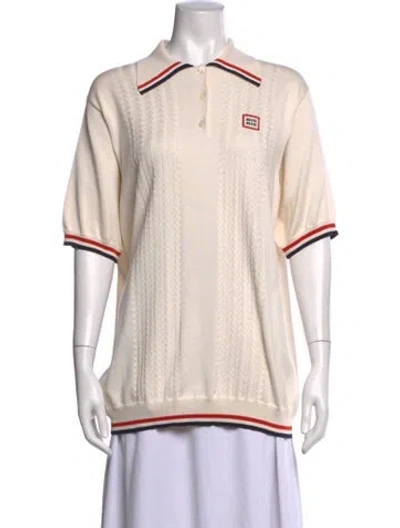 Pre-owned Miu Miu 2022 Short Sleeve Polo In Neutrals