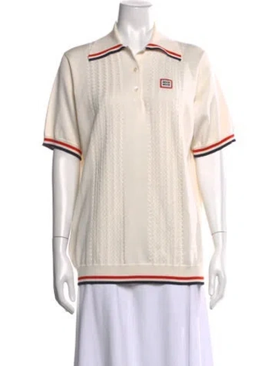 Pre-owned Miu Miu 2022 Short Sleeve Polo In Neutrals
