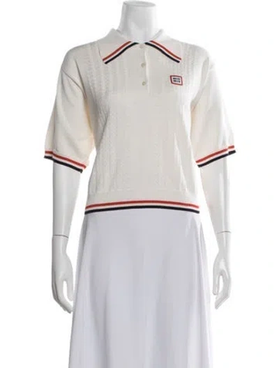 Pre-owned Miu Miu 2022 Short Sleeve Polo W/ Tags In Neutrals