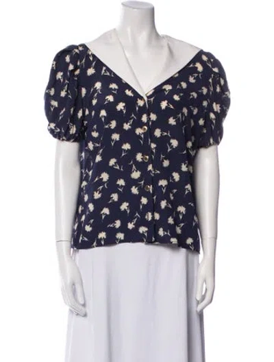 Pre-owned Miu Miu 2022 Silk Blouse In Blue