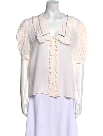 Pre-owned Miu Miu 2022 Silk Blouse In Neutral
