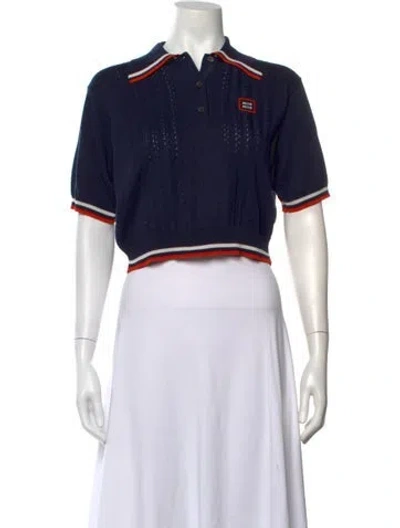 Pre-owned Miu Miu 2022 Silk Polo In Blue