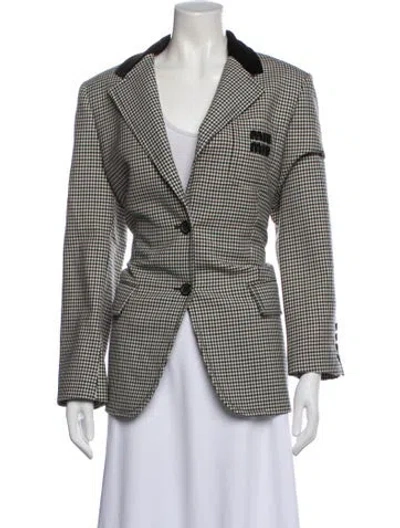Pre-owned Miu Miu 2022 Virgin Wool Blazer In Black