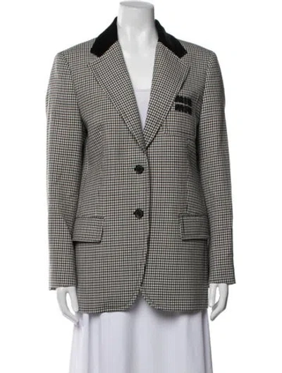 Pre-owned Miu Miu 2022 Virgin Wool Blazer In Black