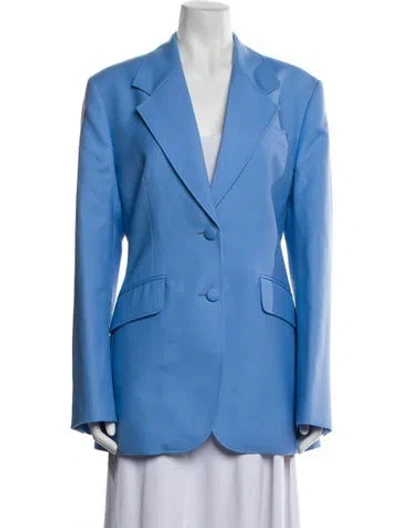 Pre-owned Miu Miu 2022 Virgin Wool Blazer In Blue