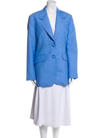 Pre-owned Miu Miu 2022 Virgin Wool Coat In Blue